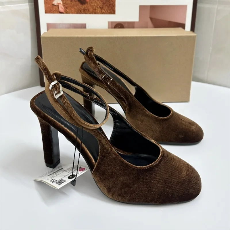 Retro Brown Suede Summer Women - Women Fashion Brand のレビューと価格