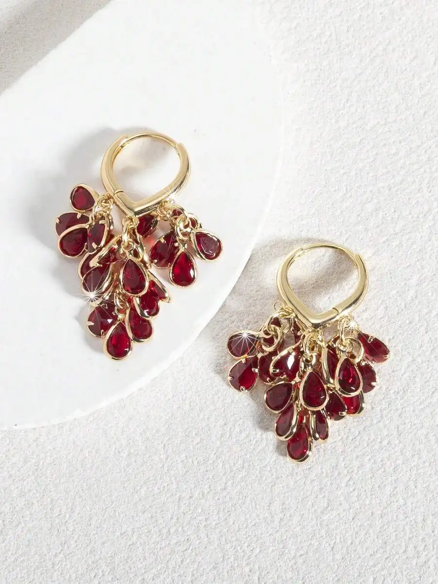 Elegant Gold Tone Teardrop Zir - Women Fashion Wear のレビューと価格