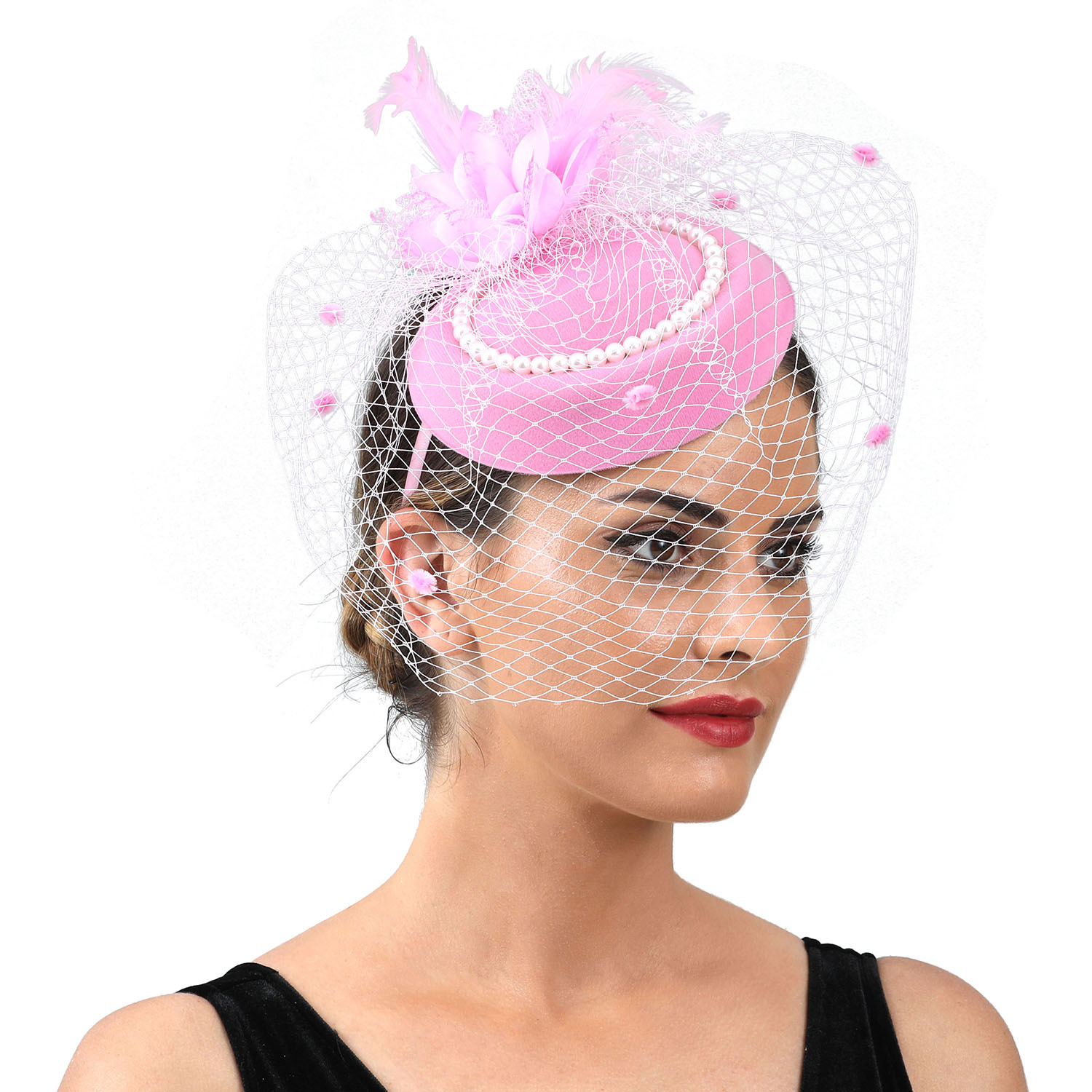 Women Feather Fascinator Hat w - Women'S Fashion Kentucky Derby のレビューと価格