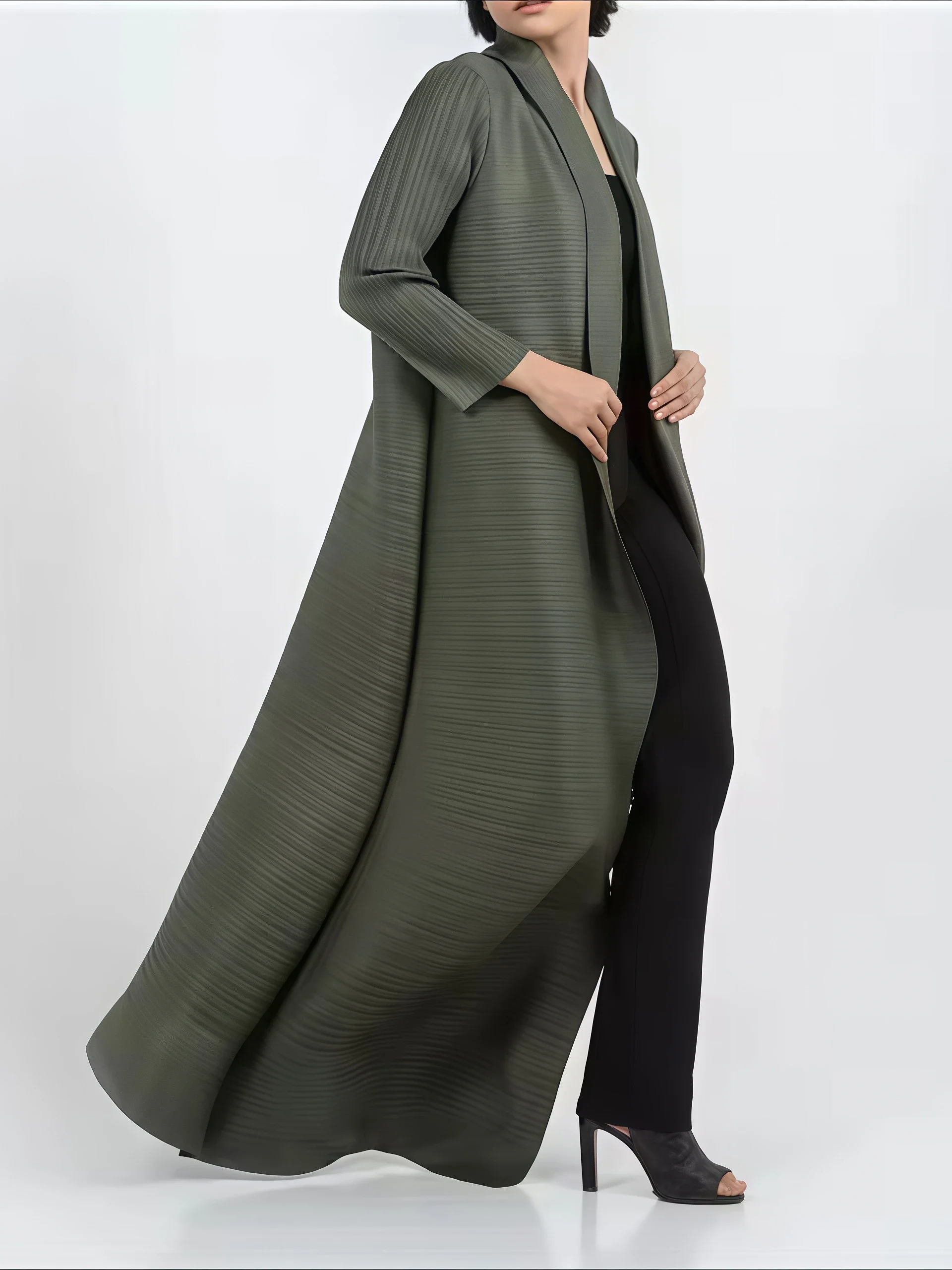 YUDX Miyake Pleated Print Fold - Longline Cardigan Knit のレビューと価格