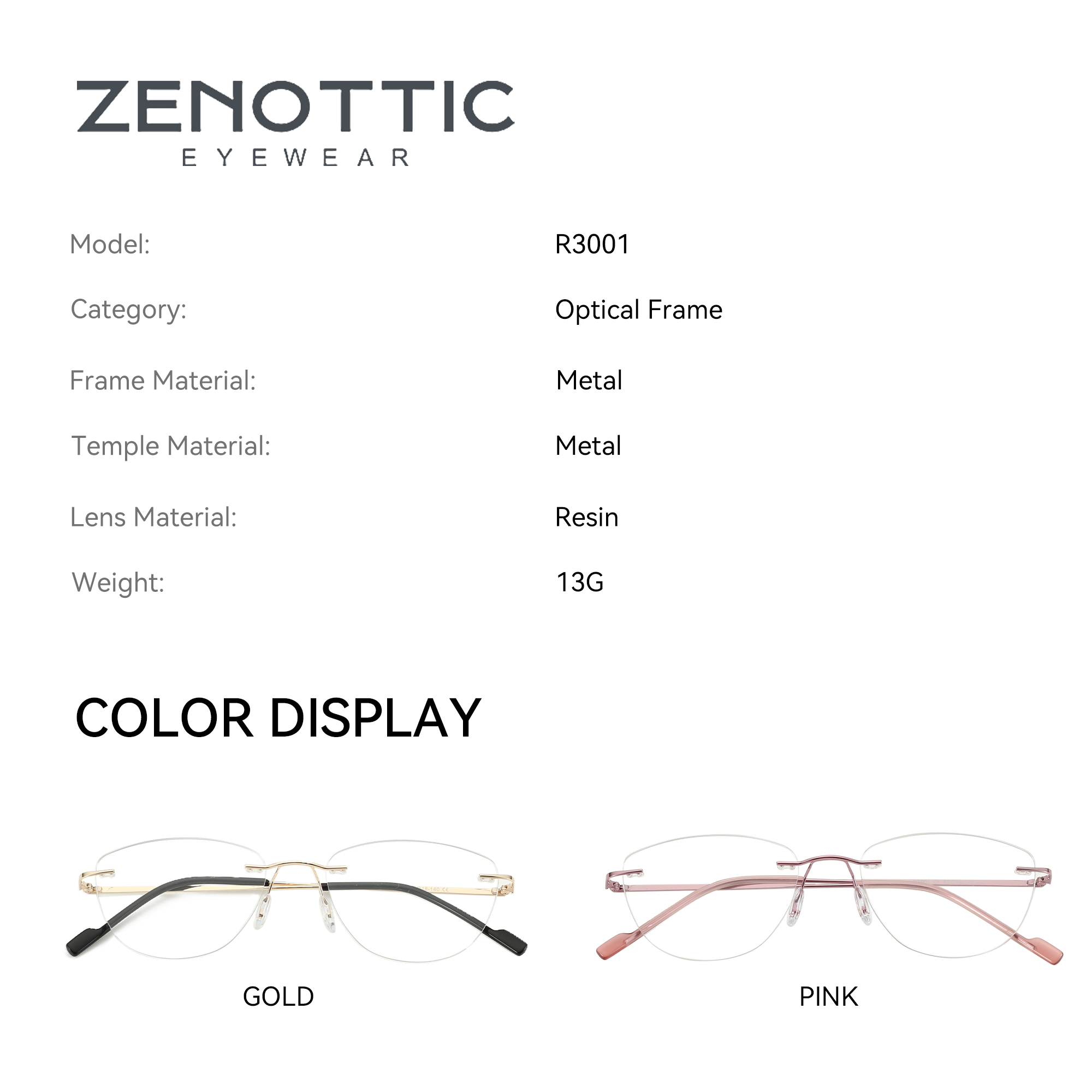 ZENOTTIC Fashion Cat Eye Rimle - Women'S Fashion Glasses Non Prescription のレビューと価格